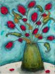 Flowers in Green Vase by Marabeth Quin
