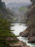 Fog over Geibikei Gorge, Hiraizumi, Japan by Panoramic Images