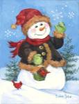 Fur Coat Snowman by Barbara Mock