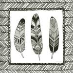 Geo Feathers Square II by Sara Zieve Miller