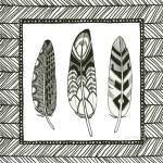 Geo Feathers Square III by Sara Zieve Miller