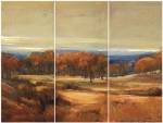 Golden Horizon Triptych by Jill Barton