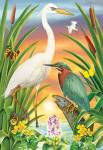 Green And White Herons by Rosiland Solomon