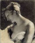 Head of a Woman: Study for The Happy Mother by Pierre-Paul Prudhon