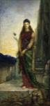 Helen On The Walls Of Troy, With Two Figures At Her Feet by Gustave Moreau