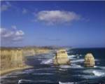 High angle view of rock formations in the ocean, Gibson Beach, Port Campbell National Park, Australia