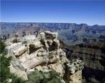 High angle view of tourists at an observation point, Grand Canyon National Park, Arizona, USA