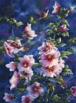 Hollyhocks And Hummingbirds by Jeff Tift