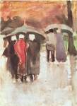 In the Rain, 1882 by Vincent van Gogh
