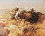 Indian Buffalo Hunt by Charles Marion Russell