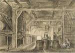 Interior of a Barn with a Family of Coopers by Francois Boucher