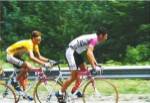 Jan Ullrich and Udo B?lts crossing the Vosges mountains together in the 1997 Tour de France