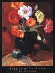 Janine Salzman - Poppies in Black Vase Size 19.75x27.5 by Janine Salzman