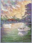 La foret - Three Sailboats Size 16x20 by La Foret