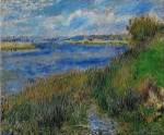 La Seine a Champrosay - Banks of the Seine River at Champrosay, 1876 by Pierre-Auguste Renoir