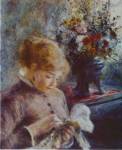Lady Sewing by Pierre-Auguste Renoir