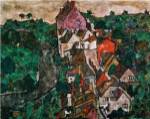 Landscape at Krumau by Egon Schiele