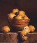 Lemons in a Bowl with Peel by Loran Speck