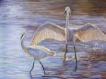 Light Dance (Snowy Egrets) by Cory Carlson