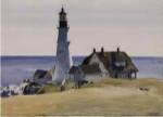 Lighthouse and Buildings, Portland Head, Cape Elizabeth, Maine, 1927 by Edward Hopper