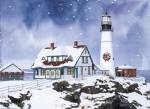Lighthouse In Winter by William Vanderdasson