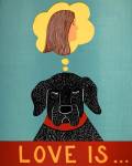 Love Is Dog Girl Black by Stephen Huneck