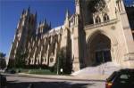 Low angle view of a cathedral, Washington National Cathedral, Washington DC, USA