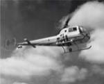 Low angle view of a helicopter in flight in the sky, Bell Helicopter