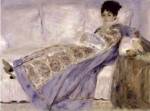 Madame Monet on a Sofa, c.1874 by Pierre-Auguste Renoir