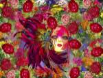 Mask And Red Flowers by Ata Alishahi