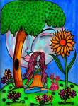 Meditating Girl by Dawn Collins