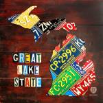 Michigan License Plate Map Large by Design Turnpike