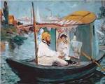 Monet in his Floating Studio, 1874 by Edouard Manet