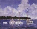 Moored Cat Boats by Ray Ellis