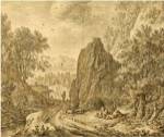 Mountain Landscape with Figures by Herman Saftleven