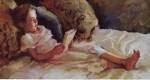 Nancy Seamons Crookston - Reading Time Size 22x34 by Nancy Seamons Crookston