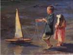 Nancy Seamons Crookston - Smooth Sailing Size 16x19.63 by Nancy Seamons Crookston