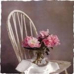 Old Chair With Peonies by Judy Mandolf