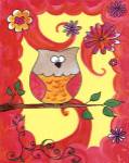 Owl In Pink Swirl by Serena Bowman