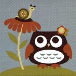 Owl Looking at Snail by Nancy Lee