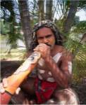 Pamagirri aborigine playing a didgeridoo, Australia