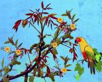 Parrot in Garden 2 by Ata Alishahi