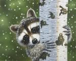 Peek-A-Boo Raccoon by William Vanderdasson
