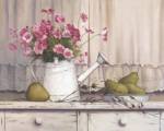Pink Flowers And Pears by T.C. Chiu