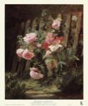 Pink Roses by a Garden Fence by Alfred-Frederic Lauron