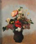 Pivoine Geranium Et Lilas by Odilon Redon