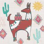 Playful Llamas IV by Farida Zaman