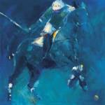 Polo Players - Blue by Neil Helyard