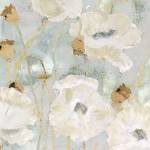 Poppies in the Wind Cream square by Marie-Elaine Cusson