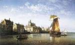 Port Scene, France by Charles Euphras Kuwasseg